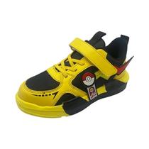 Tênis Infantil à Prova d'Água em Couro - Sapatos Esportivos Amarelos para Meninos e Meninas