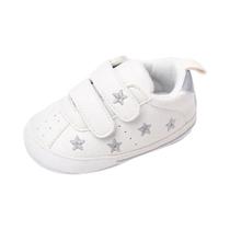 Tênis Infantil Antiderrapante com Bordado de Estrelas e Corações