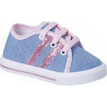 Tênis Infantil Bebê Listra Lateral Glitter - Baby Soffete