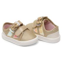 Tenis Infantil Bebe Pimpolho 28845C Dourado Tam 16 a 21