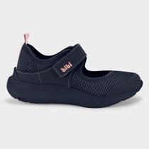 Tênis Infantil Bibi Action Azul Marinho com Rosa de Tira Tênis Infantil Bibi Action Azul Marinho com Rosa de Tira