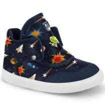 Tênis Infantil Bibi Agility Mini Impermeável Marinho Estampado de Foguete
