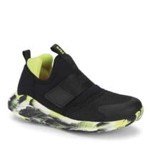 Tênis infantil bibi evolution ii preto com amarelo flúor