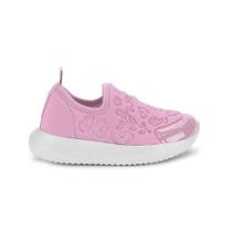 Tênis Infantil Bibi Flash Rosa Estampado Slip On para Escola