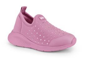 Tênis Infantil Bibi Fly Baby II Rosa com Pedrinhas