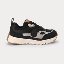 Tênis Infantil Bibi Jogging Kids Preto com Prata