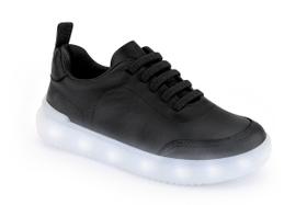 Tênis Infantil BIBI Luz Led Colorido Boom Couro Masculino Feminino
