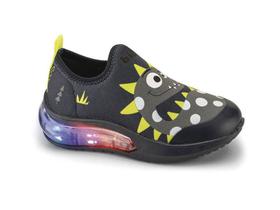 Tênis Infantil BIBI Space Wave 3.0 Luz Led Colorido Estampado Dinossauro Monstro Masculino