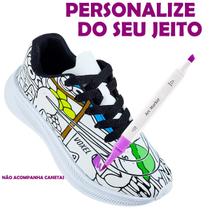 Tênis Infantil Bob Goods Pra Colorir Canetinha Menino Menina Bobbie Lançamento Escola Desenho - Nomad