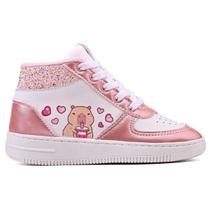 Tênis Infantil Botinha Feminino Capivara MInipé Casual Menina Escola Brincar Macio Tênis Infantil Botinha Feminino Capivara MInipé Casual Menina Escola Brincar Macio