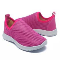 Tênis Infantil Calce Facil Leve Confortável Furinho Pink