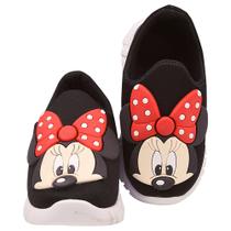 Tênis infantil calce fácil meia anatômico leve e flexível ploc - p01 preto vermelho poá