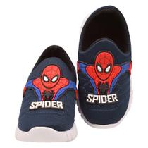 Tênis infantil calce fácil meia anatômico leve e flexível ploc - p07 aranha