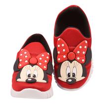 Tênis infantil calce fácil meia anatômico leve e flexível ploc - p13 - vermelho poá vermelho