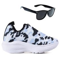 Tenis Infantil Calce Facil Meninos Confortavel Casual Oculos