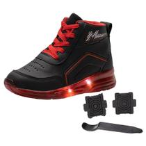 Tênis Infantil Cano Alto Bota Kids Com Rodinha Estilo Patins Botinha COM LED E Luzinha Menino Menina