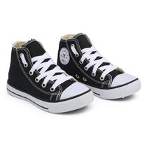 Tenis Infantil cano alto Lets All Feminino Masculino Preto