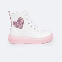 Tênis Infantil Cano Médio Pampili XP 24 Branco Verniz 4D Tênis Infantil Cano Médio Pampili XP 24 Branco Verniz 4D