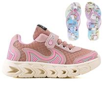 Tenis Infantil Casual Jogger Meninas Escolar Basico + Chinelo Tenis Infantil Casual Jogger Meninas Escolar Basico + Chinelo