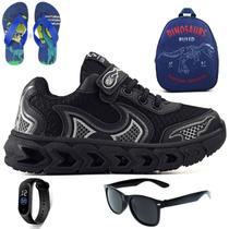 Tenis Infantil Casual Jogger Meninos Escolar Basico + Mochila Chinelo Oculos Relogio Tenis Infantil Casual Jogger Meninos Escolar Basico + Mochila Chinelo Oculos Relogio