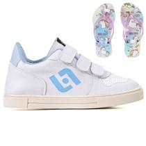 Tenis Infantil Casual Sapatenis Meninas Street Calce Facil + Chinelo