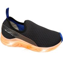 Tênis Infantil com Led luzinha pisca pisca Para Menino Sem Cadarço Kidy 350084