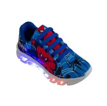 tenis infantil com led masculino homen aranha