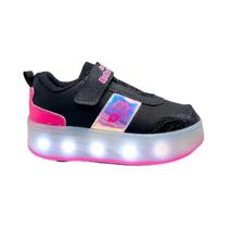 Tênis Infantil com Luz Led 4 Rodinhas Desmontáveis Menina - Mini-Pé 260066
