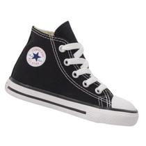 Tênis Infantil Converse Original Chuck Taylor Criança Canvas Cano Alto Lona Preto