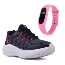 Tenis Infantil De Amarrar Meninas Leve Desenhos LIGHT + Relogio Tenis Infantil De Amarrar Meninas Leve Desenhos LIGHT + Relogio