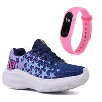 Tenis Infantil De Amarrar Meninas Leve Desenhos LIGHT + Relogio Tenis Infantil De Amarrar Meninas Leve Desenhos LIGHT + Relogio