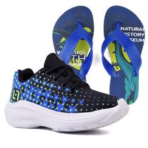 Tenis Infantil De Amarrar Meninos Leve Desenhos LIGHT + Chinelo Tenis Infantil De Amarrar Meninos Leve Desenhos LIGHT + Chinelo