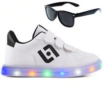 Tenis Infantil De Led Casual Escolar Sapatenis Meninos Street Calce Facil + Oculos