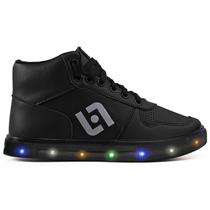 Tenis Infantil De Led Meninos Botinha Cano Alto Escolar Casual Basico - LIGHT