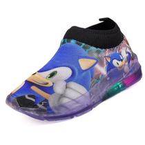 Tenis Infantil De Led Meninos Sonic Calce Facil Luzinha Novo