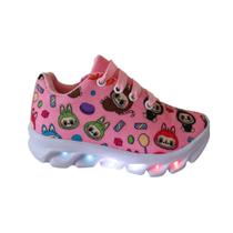 Tenis Infantil de menina LED LABUBU Feminino