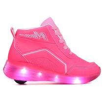Tênis Infantil De Rodinha Unissex Led Cano Alto Feminino e Masculino Tênis Infantil De Rodinha Unissex Led Cano Alto Feminino e Masculino
