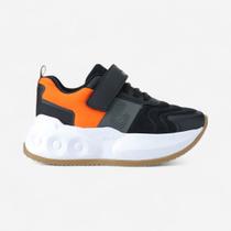Tênis Infantil De Rodinhas Bibi Skatenis Preto com Laranja Tênis Infantil De Rodinhas Bibi Skatenis Preto com Laranja