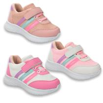 tenis infantil de tiras autocolantes menina feminina antiderrapante confortavel de alta qualidade 20 ao 27 /250 - Skip calçados