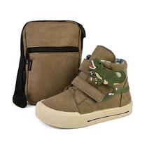 Tênis Infantil Dino Rex Com Bag Camurça Antiderrapante Botinha Casual Mzkid Tênis Infantil Dino Rex Com Bag Camurça Antiderrapante Botinha Casual Mzkid