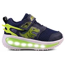 Tênis Infantil Dino Velocidade Led Masculino Casual Luzinha Menino
