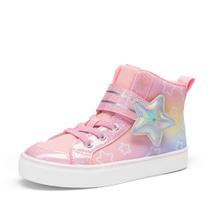 Tênis Infantil DREAM PAIRS Cano Alto Arco-Íris Rosa Tamanho 11