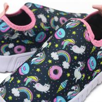 Tênis Infantil Escolar Calce Facil Leve Confortável Unicornio Arco-iris - Annabê Calçados