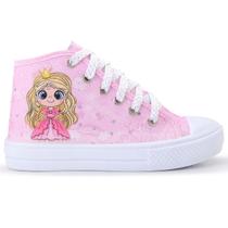 Tênis Infantil Feminino Botinha Princesa Casual 76