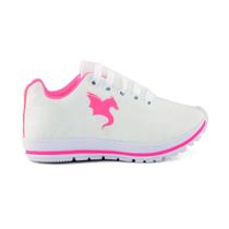 tenis infantil Feminino Candy Branco Pink Casual De Menina