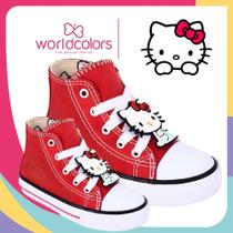 Tênis Infantil Feminino Cano Alto World Colors Wc Star Hello Kitty Tênis Infantil Feminino Cano Alto World Colors Wc Star Hello Kitty