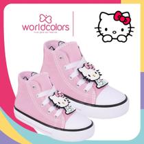 Tênis Infantil Feminino Cano Alto World Colors Wc Star Hello Kitty Tênis Infantil Feminino Cano Alto World Colors Wc Star Hello Kitty