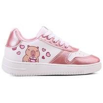 Tênis Infantil Feminino Capivara MInipé Casual Menina Escola Brincar Macio Tênis Infantil Feminino Capivara MInipé Casual Menina Escola Brincar Macio