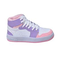 Tênis Infantil Feminino Casual Botinha Cano Alto Meninas Básico Escolar