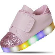 Tênis Infantil Feminino Com Led Sem Cadarço Confortável